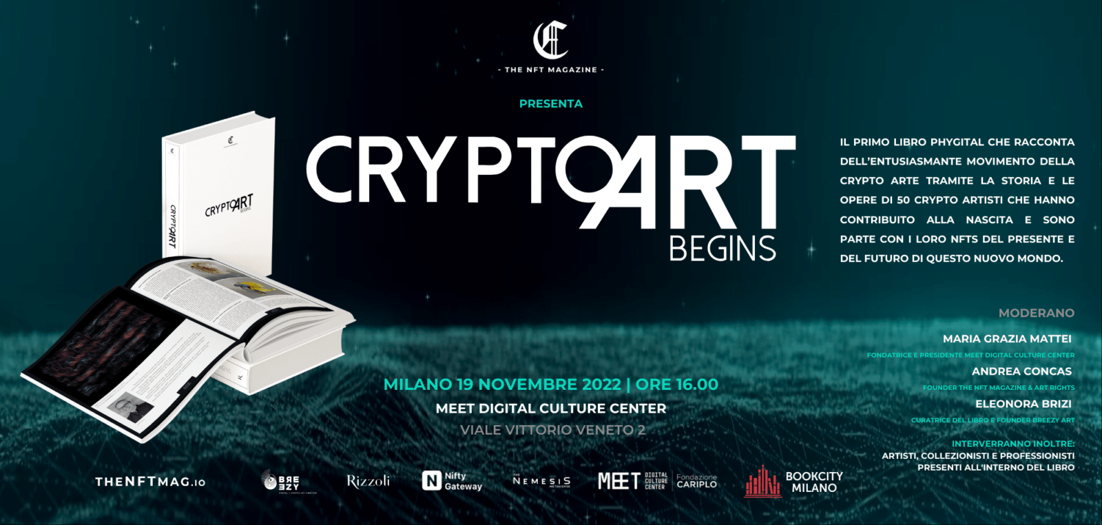 The book “Crypto Art – Begins” at MEET in Milano